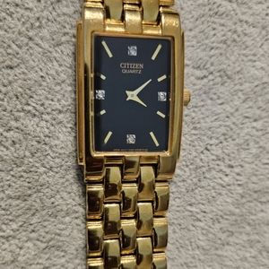 Citizen Women's Watch Black Dial w Cubic Zirconia stamp# 280494